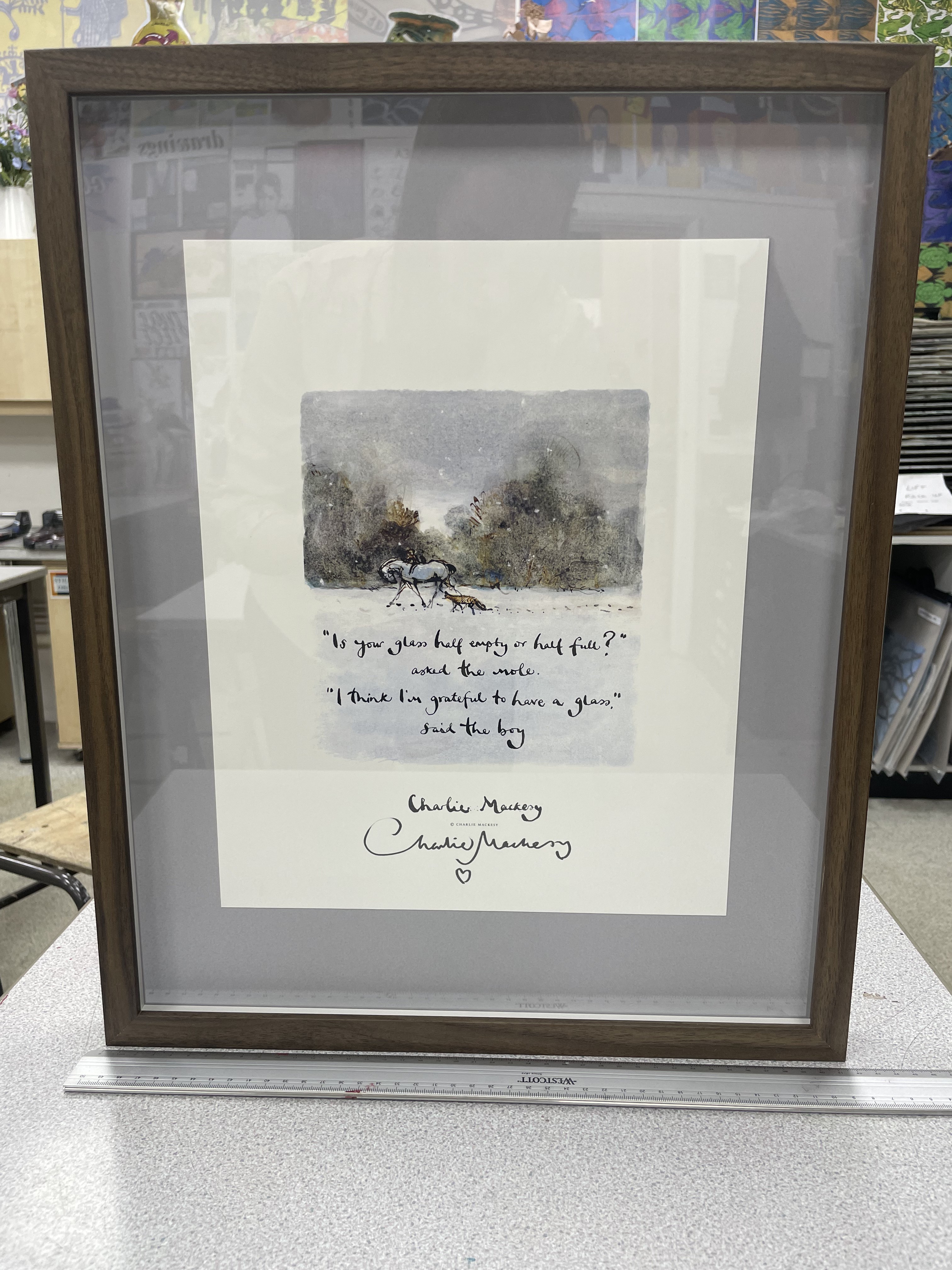 Charlie Mackesy signed fine art print, framed and mounted