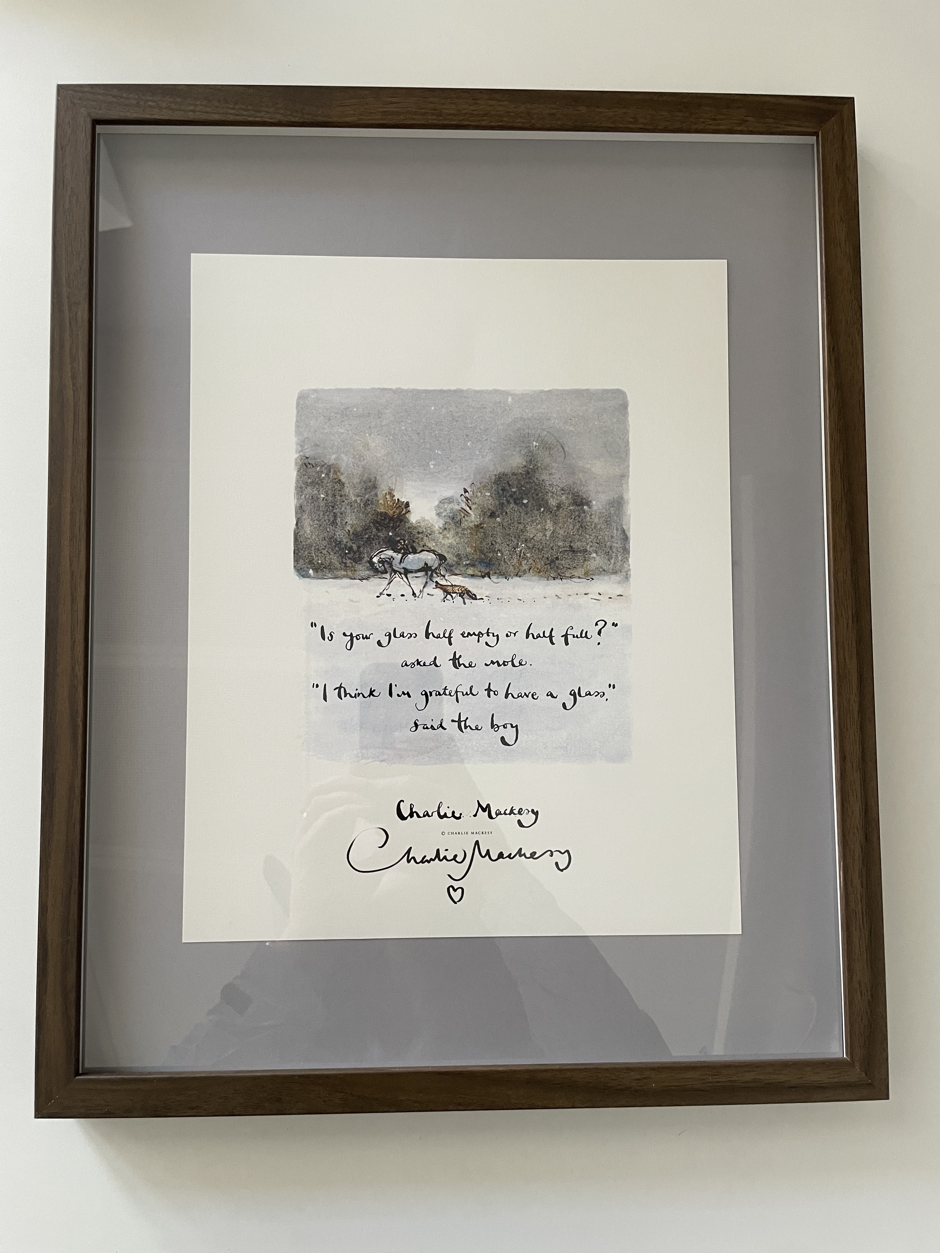 Third signed Charlie Mackesy fine art print from this lot